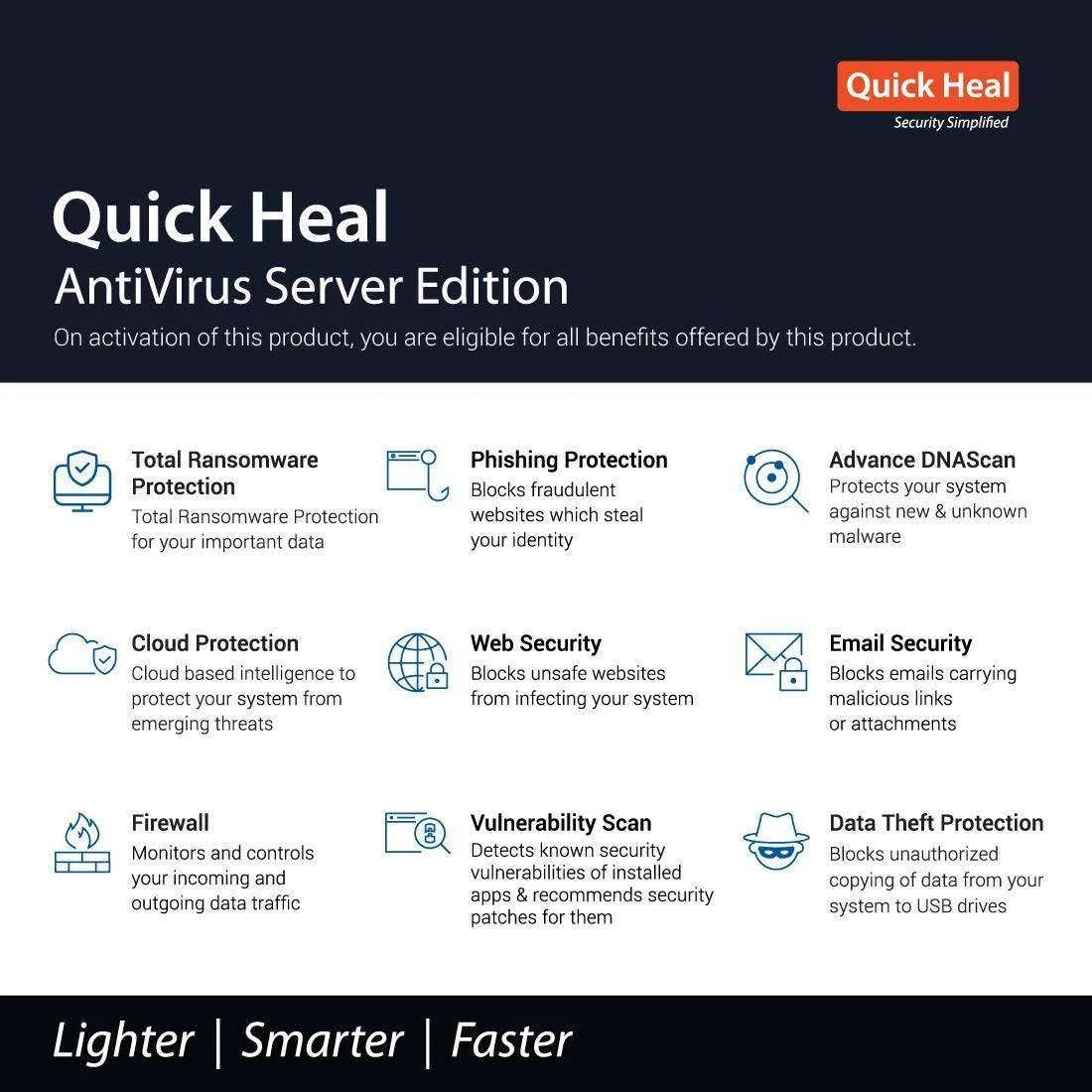 Quick Heal ER1UP Server Edition 1 User 1 Year Antivirus (Renewal) (With Activation Scheme) view 2
